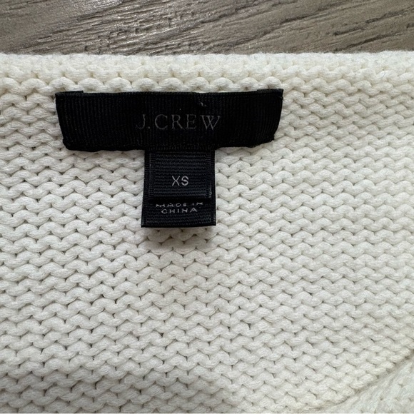 J. Crew Ivory Blue Striped Rollneck Sweater Nautical Chunky Knit Cotton Sz XS - Picture 7 of 8